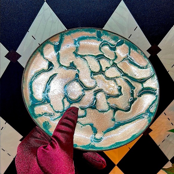 Copper Enamel Art Plate | Vibrant Hand-Fired Colors • One-of-a-Kind - Picture 7 of 17